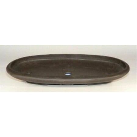 Parche 22 x 12.75 x 2 in. OD 20.75 x 11.5 x 1.5 in. ID Oval Mica Forest Pot, Brown PA2807785